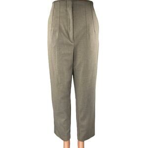 Zara Women's Gray High Waisted Pleated Straight Trousers Dress Pants Size L